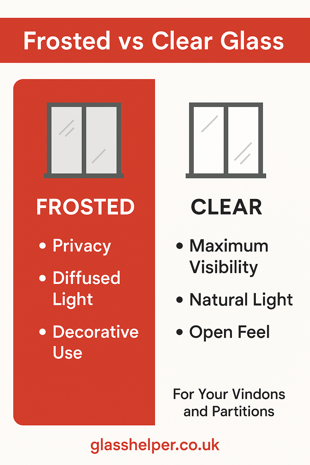Infographic: Frosted vs Clear Glass - Which is Right for Your Windows and Partitions